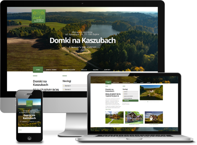 Projekt graficzny strony oraz wdrożenie do systemu MODx, kalendarz dostepności. - Domki na Kaszubach