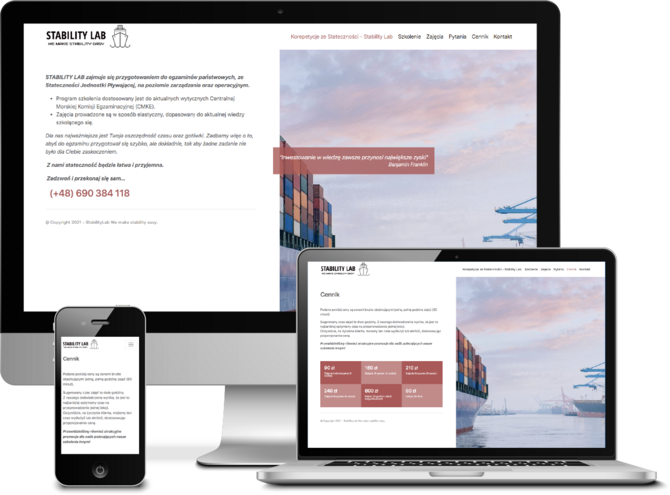 Projekt graficzny kodowanie oraz wdrożenie do systemu MODx - StabilityLab